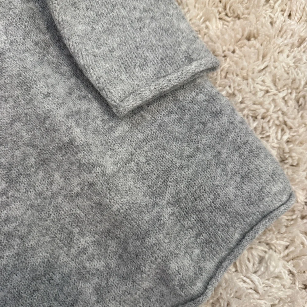 cupcakes & cashmere Gray Eiffel Tower Turtleneck Sweater